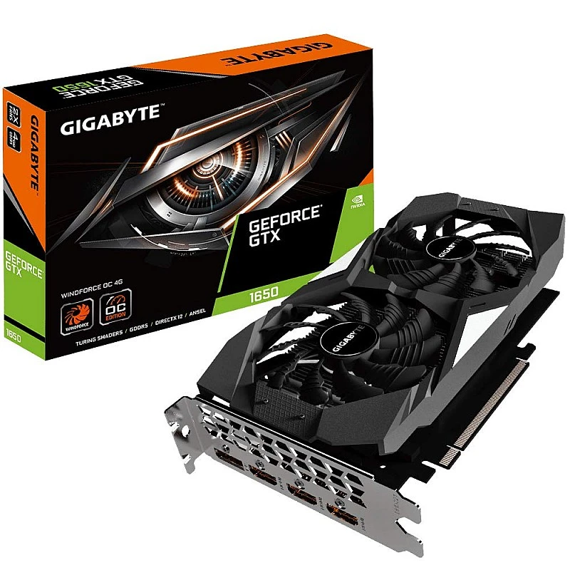 Gigabyte GeForce GTX 1650 Windforce OC 4GB GDDR5 Graphics Card 2X 90 mm Windforce Fans Graphic Card Gigabyte GeForce GTX 1650 Windforce OC 4GB GDDR5 Graphics Card 2X 90 mm Windforce Fans Graphic Card