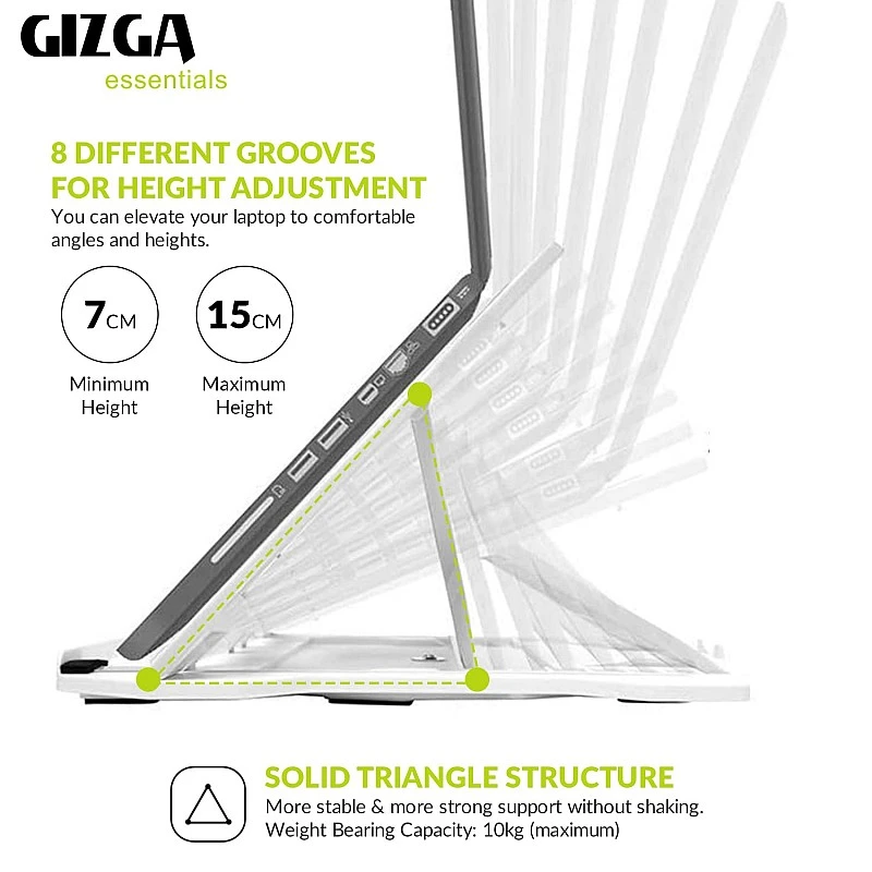 Gizga Essentials 2-in-1 Laptop Stand 360° Rotating 10 Adjustable Angles for All 12-15.6-Inch Laptops Notebook with Mobile Holder (Black) Gizga Essentials 2-in-1 Laptop Stand 360° Rotating 10 Adjustable Angles for All 12-15.6-Inch Laptops Notebook with Mobile Holder (Black)
