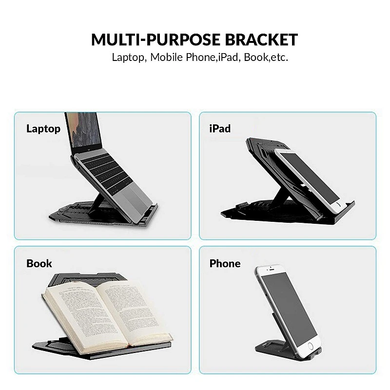 Gizga Essentials 2-in-1 Laptop Stand 360° Rotating 10 Adjustable Angles for All 12-15.6-Inch Laptops Notebook with Mobile Holder (Black) Gizga Essentials 2-in-1 Laptop Stand 360° Rotating 10 Adjustable Angles for All 12-15.6-Inch Laptops Notebook with Mobile Holder (Black)