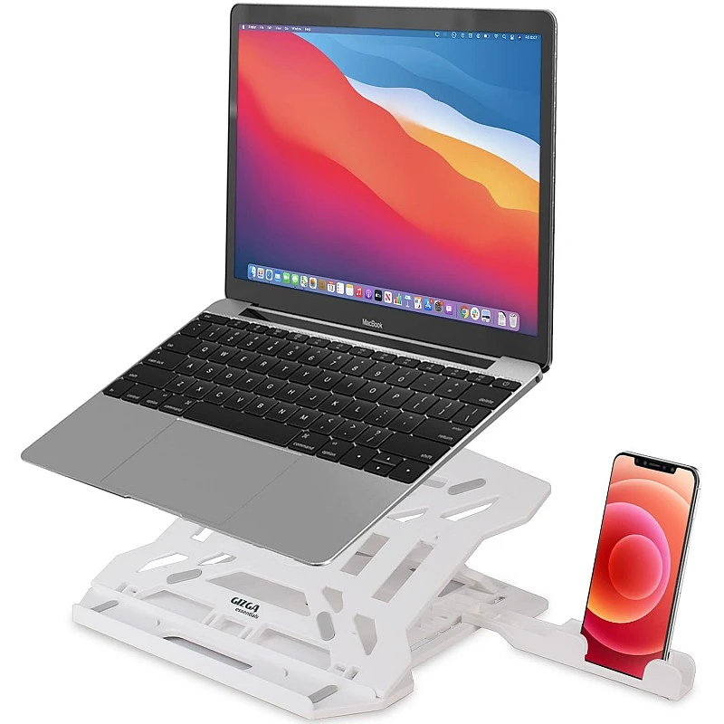 Gizga Essentials 2-in-1 Laptop Stand 360° Rotating 10 Adjustable Angles for All 12-15.6-Inch Laptops Notebook with Mobile Holder (Black) Gizga Essentials 2-in-1 Laptop Stand 360° Rotating 10 Adjustable Angles for All 12-15.6-Inch Laptops Notebook with Mobile Holder (Black)