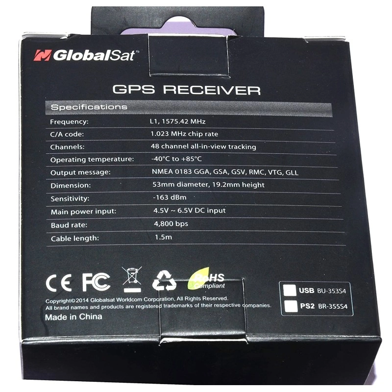 GlobalSat BU-353S4 Cable USB GPS Receiver Module with USB interface G Mouse Magnetic (SiRF Star IV) Aadhar Card