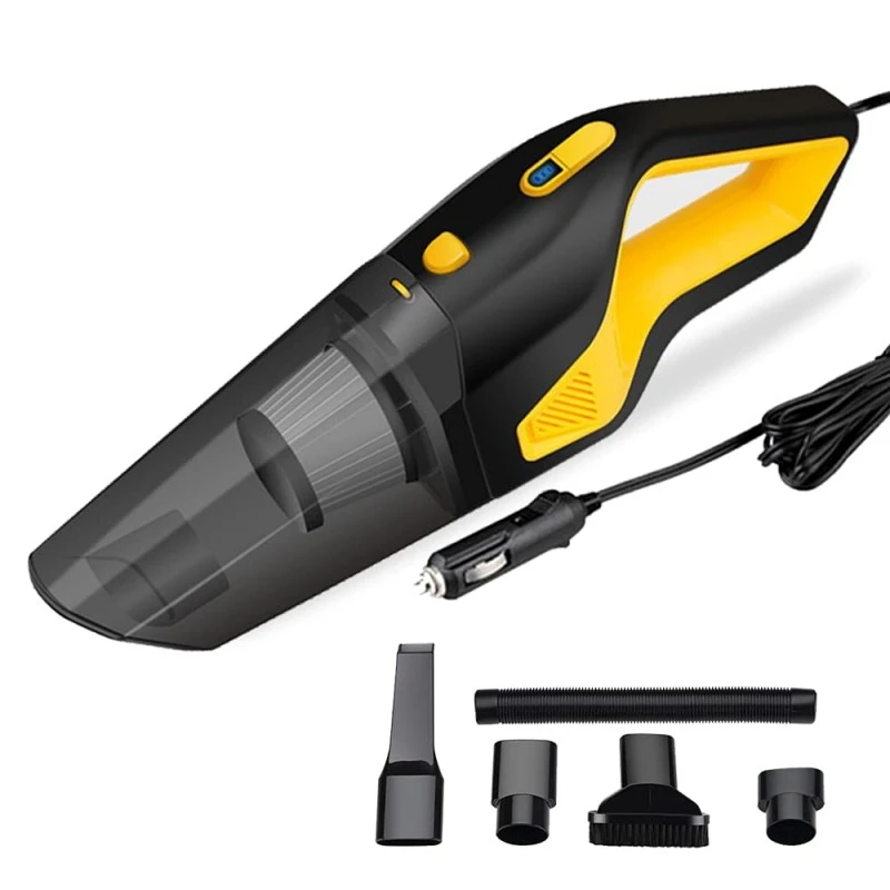 GoMechanic Car Vacuum Cleaner - Portable 2 in 1 Wet & Dry Cleaner for Car with High Suction Power 6000PA - Multipurpose 12V Power Corded with Nozzle Straw & HEPA Filter (Neutron 6000, Black & Yellow) GoMechanic Car Vacuum Cleaner - Portable 2 in 1 Wet & Dry Cleaner for Car with High Suction Power 6000PA - Multipurpose 12V Power Corded with Nozzle Straw & HEPA Filter (Neutron 6000, Black & Yellow)