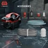 GoMechanic Car Washer High Pressure Pump Machine - Portable Washing Gun - 2200 Watts, 140 Bars & 7.5L/Min Flow Rate - 8 Meters Outlet Hose for Car, Bike & Home Cleaning Purpose (Black-Red) GoMechanic Car Washer High Pressure Pump Machine - Portable Washing Gun - 2200 Watts, 140 Bars & 7.5L/Min Flow Rate - 8 Meters Outlet Hose for Car, Bike & Home Cleaning Purpose (Black-Red)