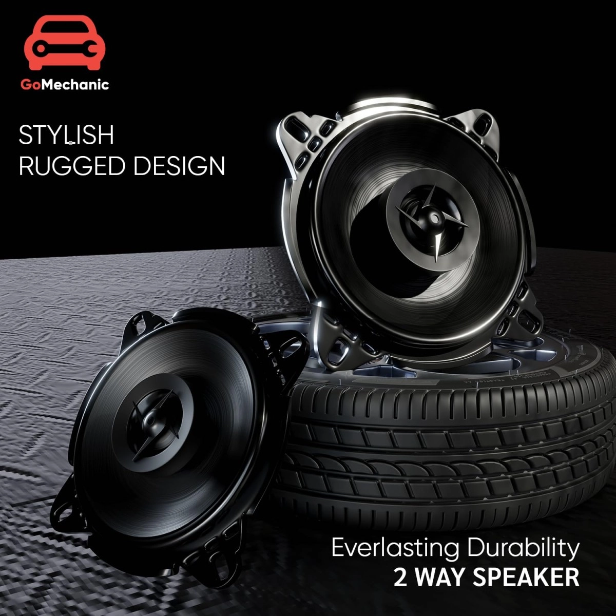 GoMechanic Component Speaker for Car - 160 Watts 2-Way Coaxial Music System with Bass Woofer Sound – 6-Inch Stereo System for Car – 660W Max Output (Sonus S2-6 Inch, Black)