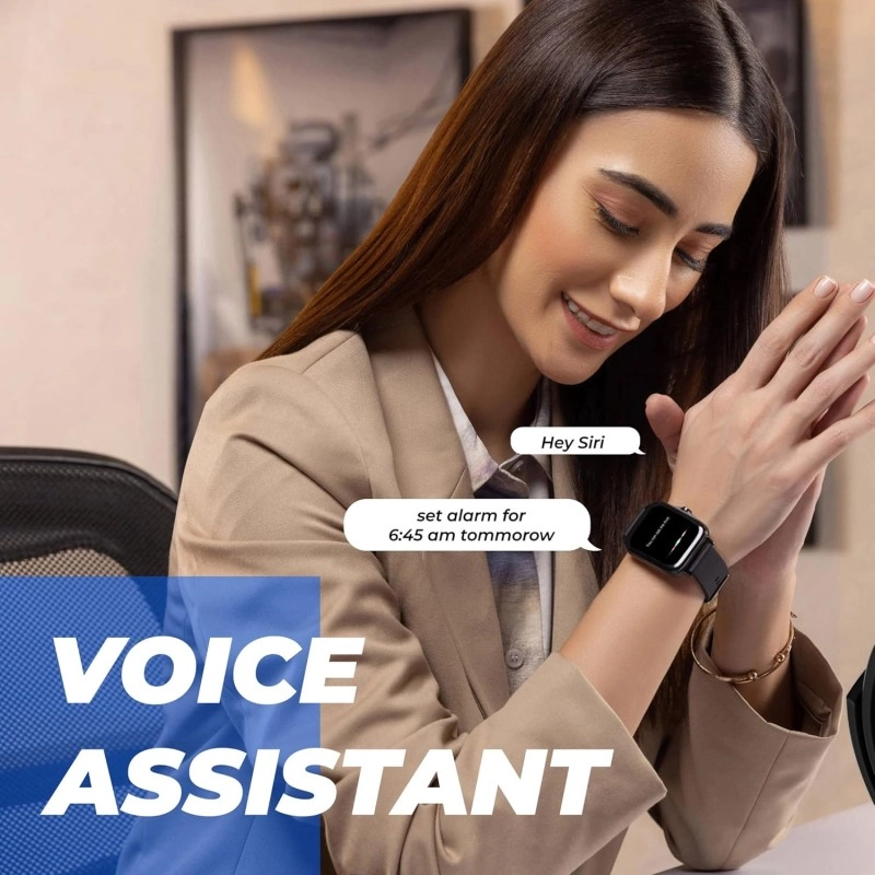 HAMMER Ace 4.0 Calling Smart Watch with Large 1.85" IPS Display, Dual Mode, Spo2, Heart Rate, Strong Metallic Body & Skin Friendly Strap, Black