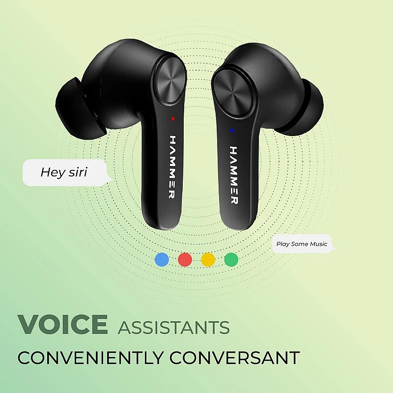 HAMMER Airflow 2.0 Bluetooth Truly Wireless in Ear Earbuds with Mic (Midnight Black) HAMMER Airflow 2.0 Bluetooth Truly Wireless in Ear Earbuds with Mic (Midnight Black)
