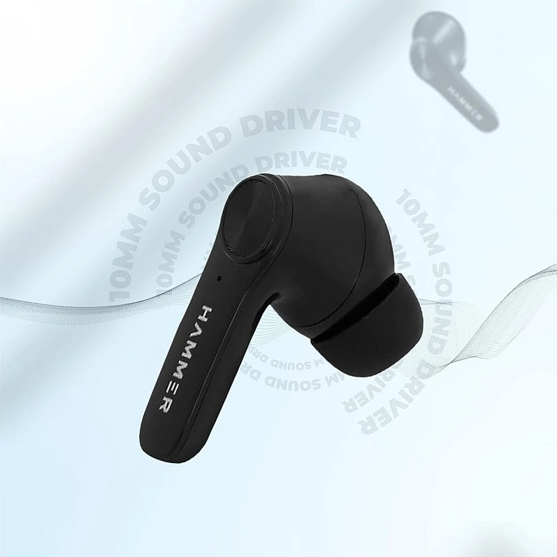 HAMMER Airflow 2.0 Bluetooth Truly Wireless in Ear Earbuds with Mic (Midnight Black) HAMMER Airflow 2.0 Bluetooth Truly Wireless in Ear Earbuds with Mic (Midnight Black)