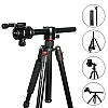 HIFFIN HF-550 Tripod, 65″ inch Special Quality Camera Tripod for Canon Nikon 360 Degree Ball Head, Travel and Work (Black) HIFFIN HF-550 Tripod, 65″ inch Special Quality Camera Tripod for Canon Nikon 360 Degree Ball Head, Travel and Work (Black)