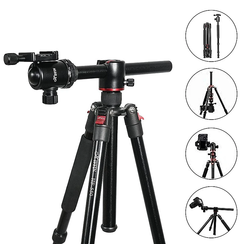 HIFFIN HF-550 Tripod, 65″ inch Special Quality Camera Tripod for Canon Nikon 360 Degree Ball Head, Travel and Work (Black) HIFFIN HF-550 Tripod, 65″ inch Special Quality Camera Tripod for Canon Nikon 360 Degree Ball Head, Travel and Work (Black)
