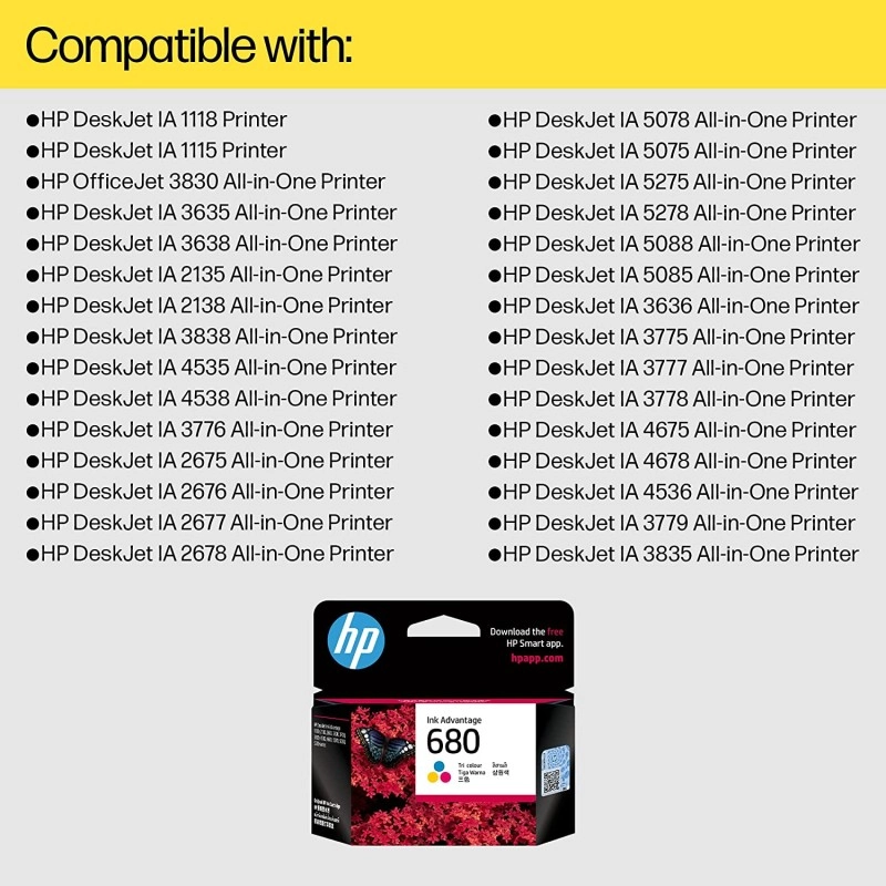 HP 680 Tri-color Original Ink Advantage Cartridge