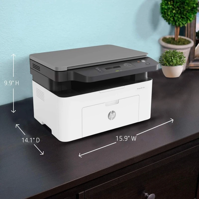HP Laser MFP 136a, Print, Copy, Scan, 40-Sheet ADF, Ethernet, Hi-Speed USB 2.0, Up to 21 ppm, 150-sheet Input Tray, 100-sheet Output Tray, 10,000-page Duty Cycle, Black and White, 4ZB85A HP Laser MFP 136a, Print, Copy, Scan, 40-Sheet ADF, Ethernet, Hi-Speed USB 2.0, Up to 21 ppm, 150-sheet Input Tray, 100-sheet Output Tray, 10,000-page Duty Cycle, Black and White, 4ZB85A