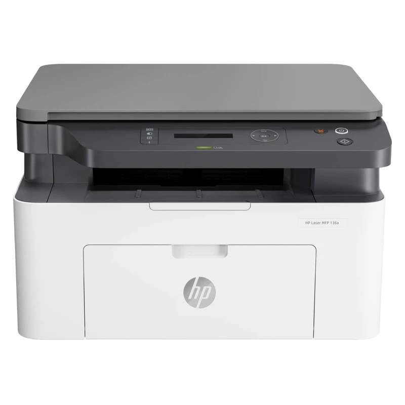 HP Laser MFP 136a, Print, Copy, Scan, 40-Sheet ADF, Ethernet, Hi-Speed USB 2.0, Up to 21 ppm, 150-sheet Input Tray, 100-sheet Output Tray, 10,000-page Duty Cycle, Black and White, 4ZB85A HP Laser MFP 136a, Print, Copy, Scan, 40-Sheet ADF, Ethernet, Hi-Speed USB 2.0, Up to 21 ppm, 150-sheet Input Tray, 100-sheet Output Tray, 10,000-page Duty Cycle, Black and White, 4ZB85A