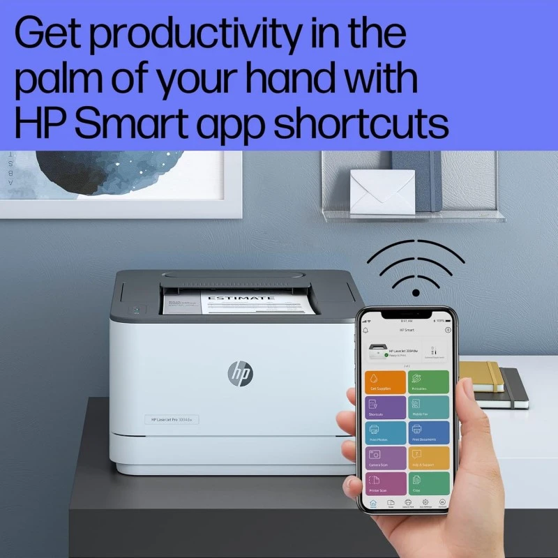 HP Laserjet 3004dw Duplex Printer: Black & White Printer, Self Reset Dual Band WiFi with self heal, Ethernet, Fast Printing Upto 33ppm, Easy and Secure Setup, Smart App Enabled HP Laserjet 3004dw Duplex Printer: Black & White Printer, Self Reset Dual Band WiFi with self heal, Ethernet, Fast Printing Upto 33ppm, Easy and Secure Setup, Smart App Enabled