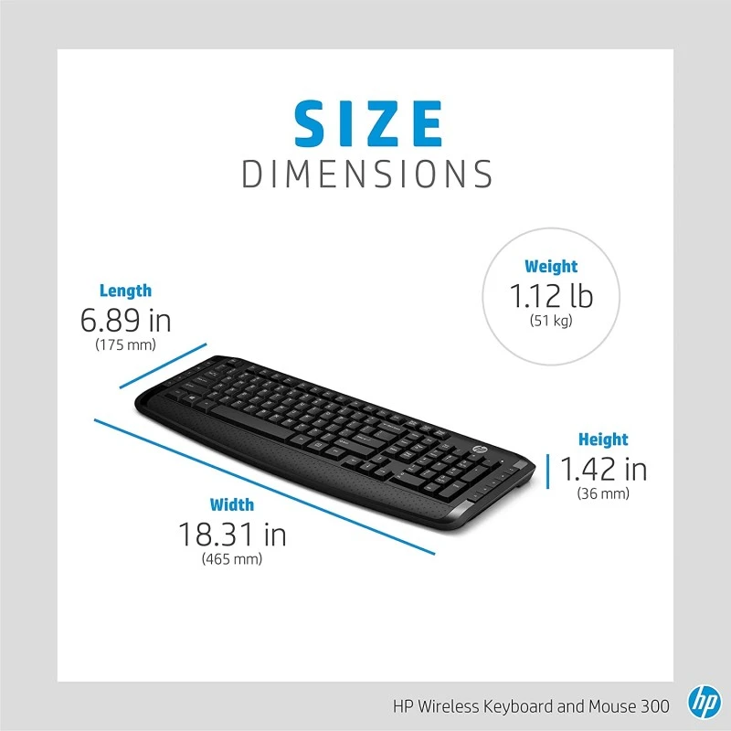 HP Wireless Keyboard and Mouse 300 Black HP Wireless Keyboard and Mouse 300 Black