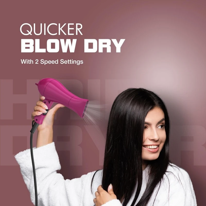 Havells 1000 Watt Foldable Hair Dryer; 2 Heat Settings (Hot/Warm), Heat Balance Technology | Purple | Your Perfect Blow Dry Companion For Effortless Hair Styling | Hd1810 Havells 1000 Watt Foldable Hair Dryer; 2 Heat Settings (Hot/Warm), Heat Balance Technology | Purple | Your Perfect Blow Dry Companion For Effortless Hair Styling | Hd1810
