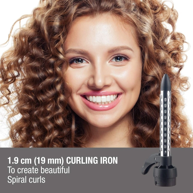 Havells HC4085-1000 Watts Air Care Styler, Pre-Styling Half Brush and Drying Nozzle, Styling Curlers, Smoothening Roller Brush, Suitable
