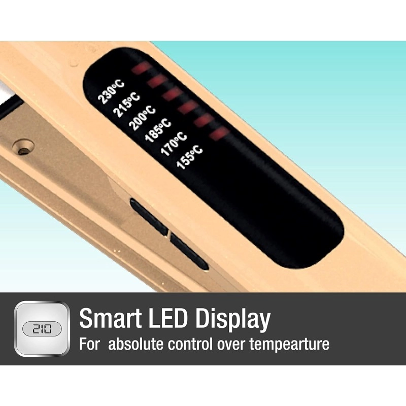 Havells HS4152 Titanium plates professional Hair Straightener; Adjustable temperature with instant heating; For all hair types (Gold) Havells HS4152 Titanium plates professional Hair Straightener; Adjustable temperature with instant heating; For all hair types (Gold)