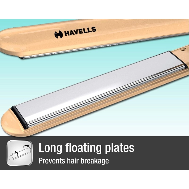 Havells HS4152 Titanium plates professional Hair Straightener; Adjustable temperature with instant heating; For all hair types (Gold) Havells HS4152 Titanium plates professional Hair Straightener; Adjustable temperature with instant heating; For all hair types (Gold)