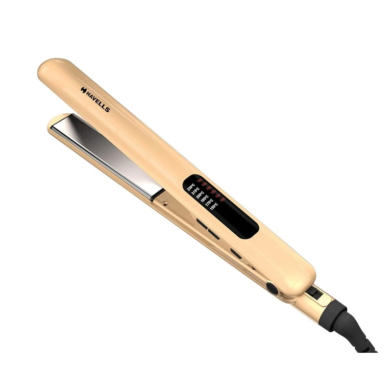 Havells HS4152 Titanium plates professional Hair Straightener; Adjustable temperature with instant heating; For all hair types (Gold) Havells HS4152 Titanium plates professional Hair Straightener; Adjustable temperature with instant heating; For all hair types (Gold)
