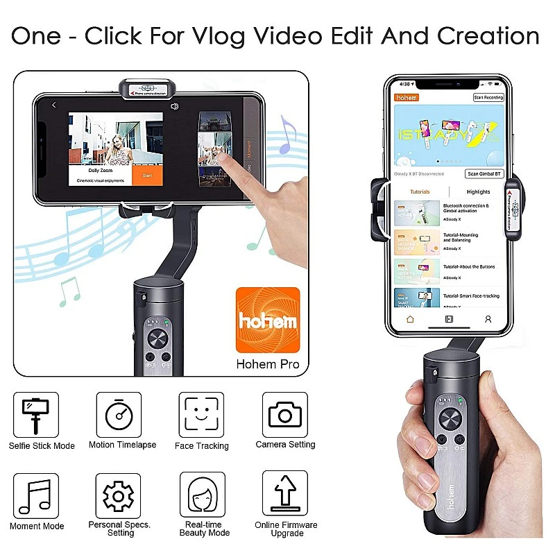 Hohem iSteady X - 3-Axis 259g Lightweight Smartphone Gimbal Foldable Handheld Pocket Stabilizer Hohem iSteady X - 3-Axis 259g Lightweight Smartphone Gimbal Foldable Handheld Pocket Stabilizer