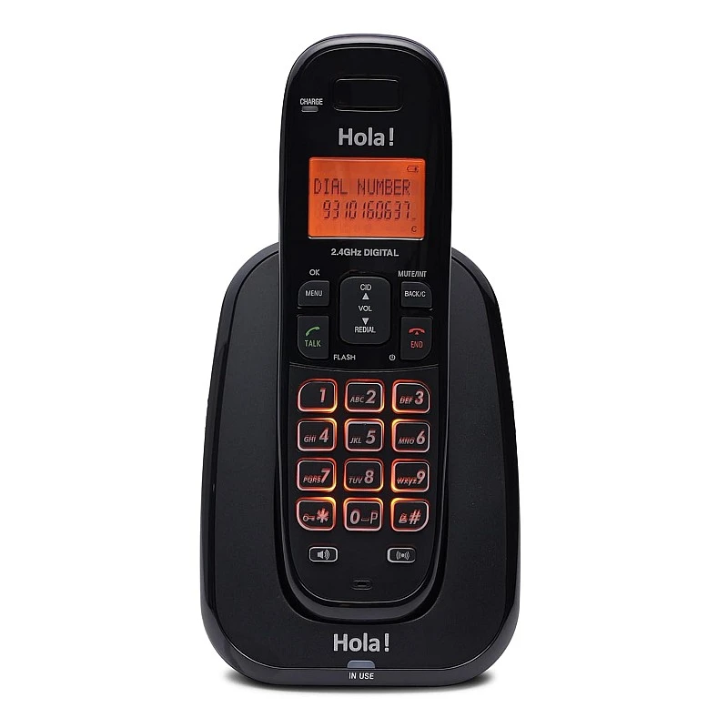 Hola ! TC 720 Cordless Phone, 2 Way Speaker Phone, Ringer Volume, LED Notification for Ringer and Charging Hola ! TC 720 Cordless Phone, 2 Way Speaker Phone, Ringer Volume, LED Notification for Ringer and Charging
