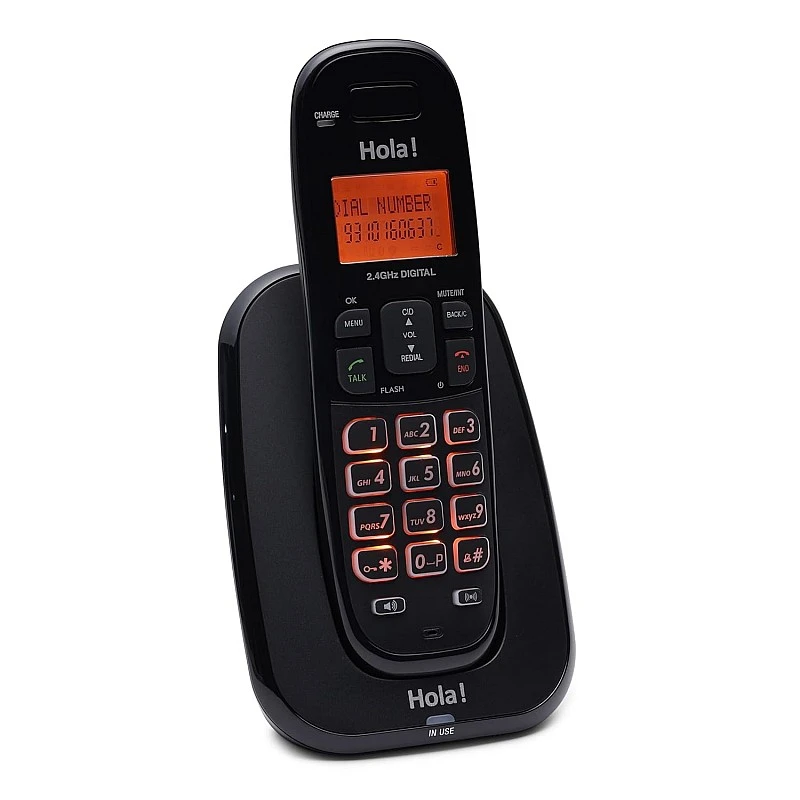 Hola ! TC 720 Cordless Phone, 2 Way Speaker Phone, Ringer Volume, LED Notification for Ringer and Charging Hola ! TC 720 Cordless Phone, 2 Way Speaker Phone, Ringer Volume, LED Notification for Ringer and Charging