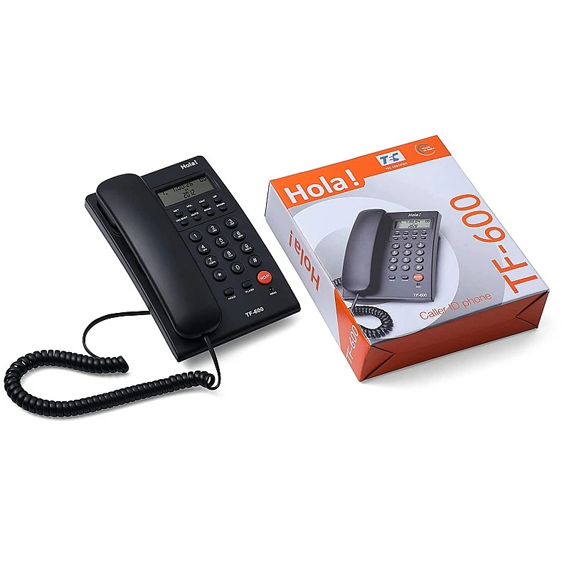 Hola TF 600 Corded Landline Phone Set with Caller ID (CLI) Function Made in India Hola TF 600 Corded Landline Phone Set with Caller ID (CLI) Function Made in India