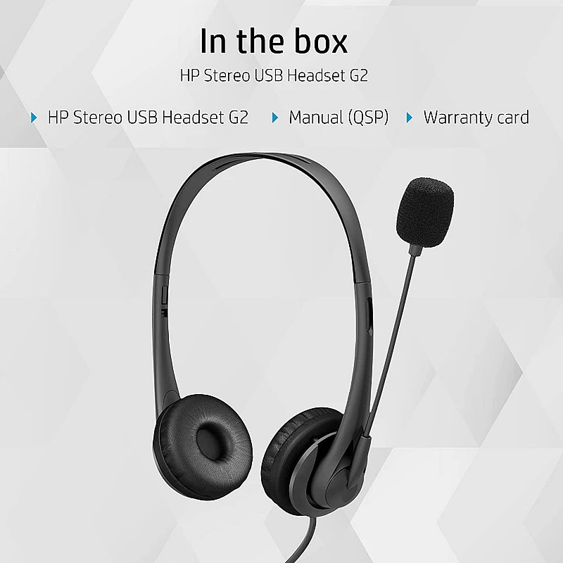 Hp Stereo 3.5mm Headset G2 Wired Over Ear Headphones Black Hp Stereo 3.5mm Headset G2 Wired Over Ear Headphones Black