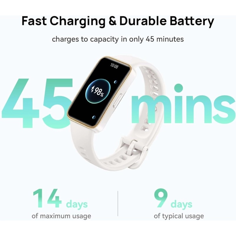 Huawei Band 9, Comfortable All-Day Wearing, Sleep Tracking, Fast Charging, Durable Battery, Intelligent Brightness Adjustments, 100 Different Workout Modes, Compatible with iOS&Android (Black)