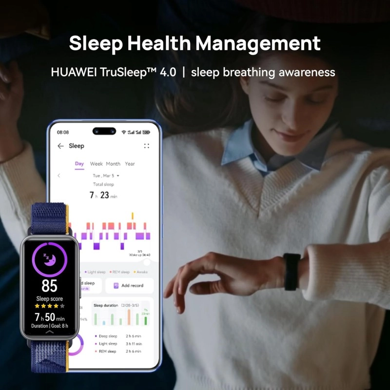 Huawei Band 9, Comfortable All-Day Wearing, Sleep Tracking, Fast Charging, Durable Battery, Intelligent Brightness Adjustments, 100 Different Workout Modes, Compatible with iOS&Android (Black)