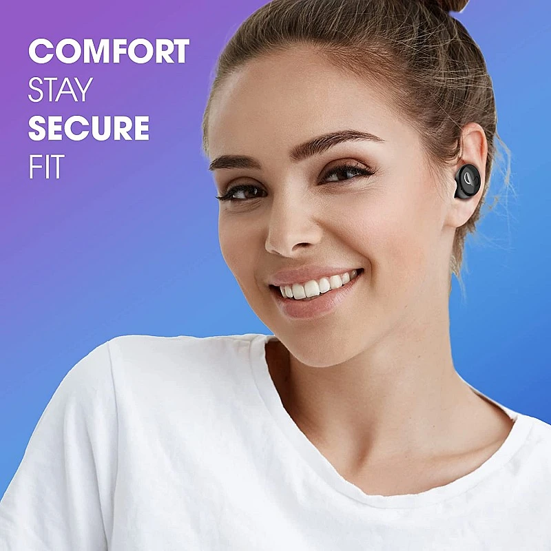 Infinity (JBL) Swing 320 by Harman 19 Hours of Playtime, , Bluetooth 5.0, Type C Wireless in Ear Earbuds with Mic - Black Infinity (JBL) Swing 320 by Harman 19 Hours of Playtime, , Bluetooth 5.0, Type C Wireless in Ear Earbuds with Mic - Black