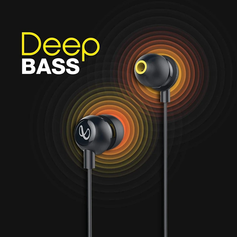 Infinity by Harman Zip 20 in-Ear Deep Bass Headphones with Mic Black Infinity by Harman Zip 20 in-Ear Deep Bass Headphones with Mic Black