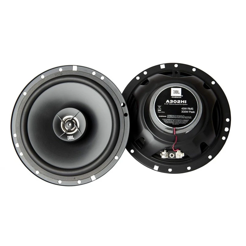 JBL A302Hi 6 1/2"(16.5Cm) 300W Coaxial Speakers with Polypeopylene Woofers Cones and Pei Balanced Dome Tweeters Ideal for Factory Speaker Upgrades. Frame Design Fits Most Factory Openings., Black JBL A302Hi 6 1/2"(16.5Cm) 300W Coaxial Speakers with Polypeopylene Woofers Cones and Pei Balanced Dome Tweeters Ideal for Factory Speaker Upgrades. Frame Design Fits Most Factory Openings., Black