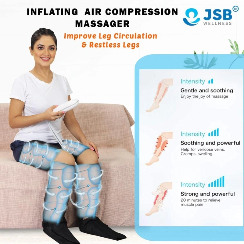 JSB HF166 Air Compression Leg Massager for Foot, Calf, Thighs & Arms Pain Relief JSB HF166 Air Compression Leg Massager for Foot, Calf, Thighs & Arms Pain Relief