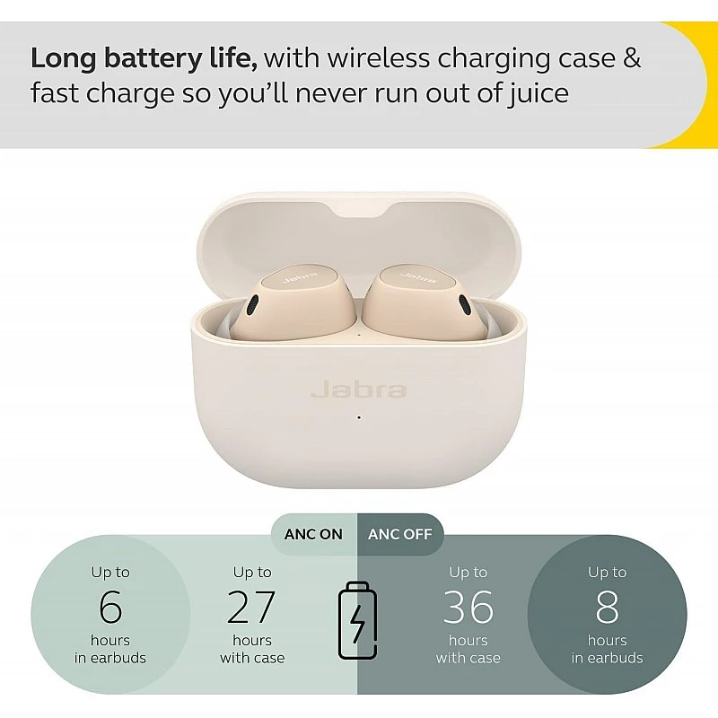 Jabra Elite 10 True Wireless Earbuds – Advanced Active Noise Cancelling Earbuds with Next-Level Dolby Atmos Surround Sound –All-Day Comfort, Multipoint Bluetooth, Wireless Charging - Cream Jabra Elite 10 True Wireless Earbuds – Advanced Active Noise Cancelling Earbuds with Next-Level Dolby Atmos Surround Sound –All-Day Comfort, Multipoint Bluetooth, Wireless Charging - Cream