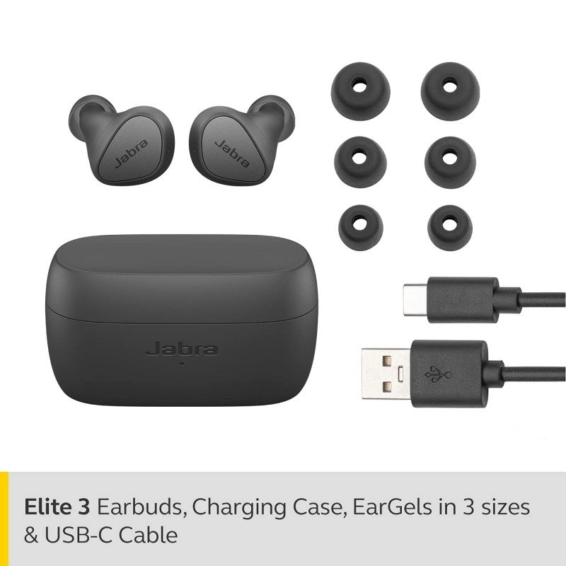 Jabra Elite 3 in Ear True Wireless Earbuds-Dark Grey Jabra Elite 3 in Ear True Wireless Earbuds-Dark Grey