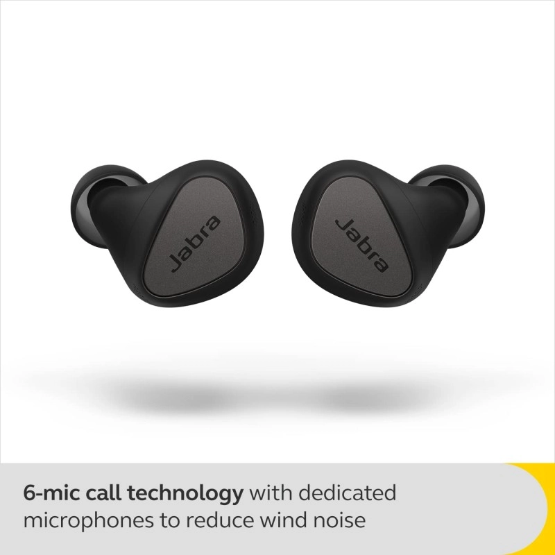 Jabra Elite 5 True Wireless in-Ear Bluetooth Earbuds - Hybrid Active Noise Cancellation (ANC), 6 Built-in Microphones for Clear Calls, Small Ergonomic Fit and 6mm Speakers 