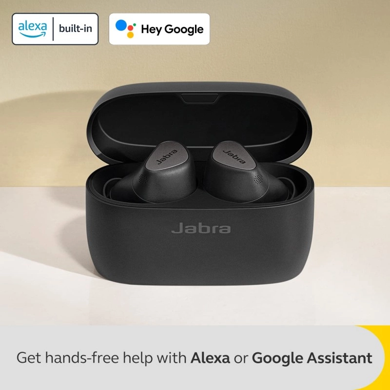 Jabra Elite 5 True Wireless in-Ear Bluetooth Earbuds - Hybrid Active Noise Cancellation (ANC), 6 Built-in Microphones for Clear Calls, Small Ergonomic Fit and 6mm Speakers 