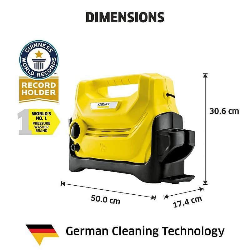 KARCHER High Pressure Washer K 2 Horizontal | 1400 W | 110 Bars | 360 l/h Flow Rate | 6m Outlet Hose | for Car, Bike, Home & Garden | Multiple Accessories | German Tech KARCHER High Pressure Washer K 2 Horizontal | 1400 W | 110 Bars | 360 l/h Flow Rate | 6m Outlet Hose | for Car, Bike, Home & Garden | Multiple Accessories | German Tech