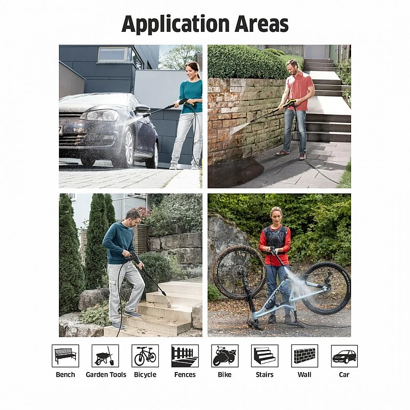 KARCHER High Pressure Washer K 2 Horizontal | 1400 W | 110 Bars | 360 l/h Flow Rate | 6m Outlet Hose | for Car, Bike, Home & Garden | Multiple Accessories | German Tech KARCHER High Pressure Washer K 2 Horizontal | 1400 W | 110 Bars | 360 l/h Flow Rate | 6m Outlet Hose | for Car, Bike, Home & Garden | Multiple Accessories | German Tech