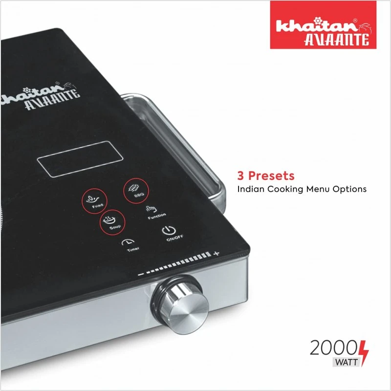 KHAITAN ORFIN Prezzo KO-425 Infrared Glass Cooktop with Stainless Steel Frame (2200 Watt, Black) KHAITAN ORFIN Prezzo KO-425 Infrared Glass Cooktop with Stainless Steel Frame (2200 Watt, Black)