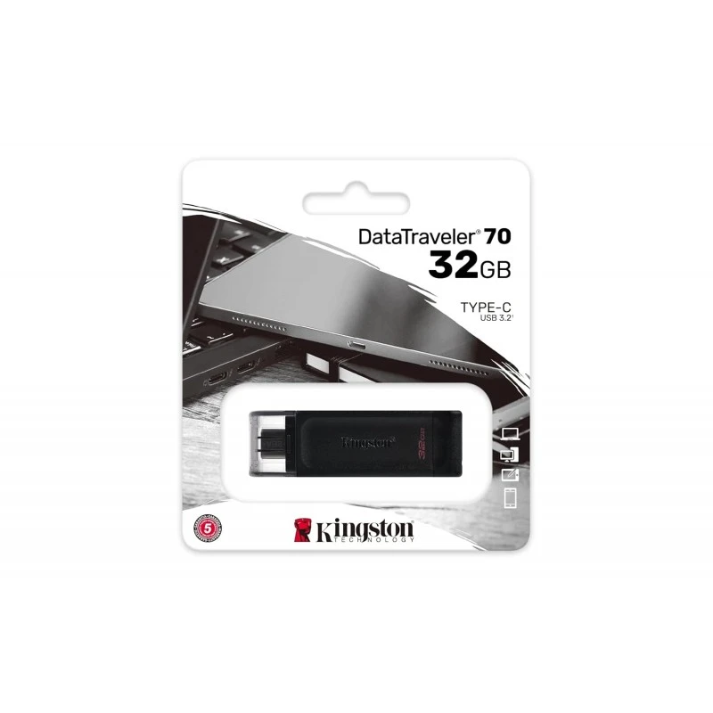 Kingston DataTraveler 70 32GB Portable and Lightweight USB-C flashdrive with USB 3.2 Gen 1 speeds DT70/32GB Kingston DataTraveler 70 32GB Portable and Lightweight USB-C flashdrive with USB 3.2 Gen 1 speeds DT70/32GB