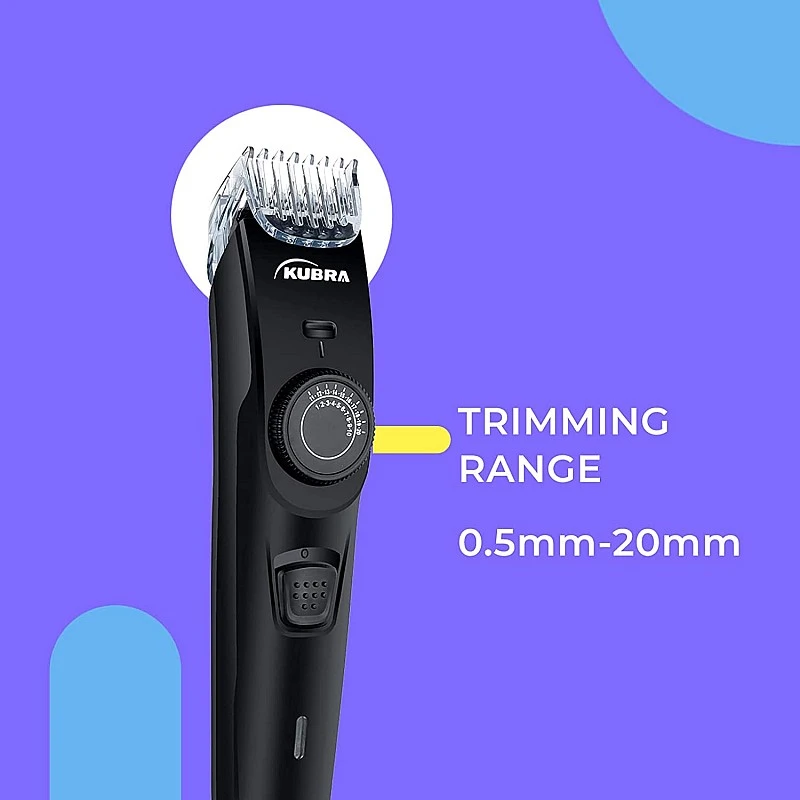 Kubra KB-1088 Hair and Beard Trimmer with USB Charging, 40 Length Setting, 45 minutes Cordless use, 1 Year Warranty (Black) Kubra KB-1088 Hair and Beard Trimmer with USB Charging, 40 Length Setting, 45 minutes Cordless use, 1 Year Warranty (Black)