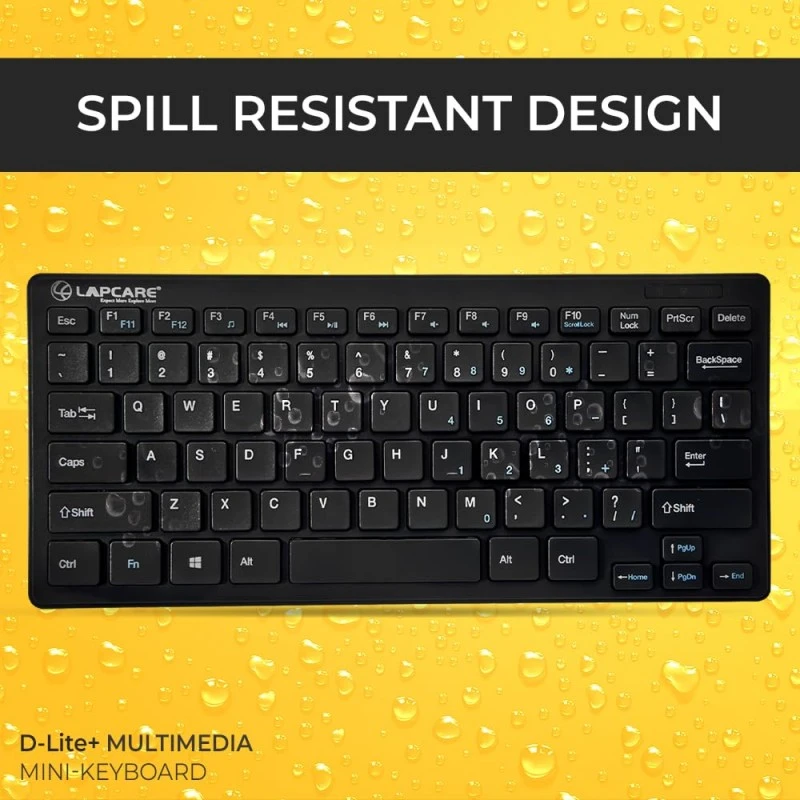 LAPCARE D-Lite Plus Wireless Keyboard with 2.4 Ghz & 10 M Bt Range &78 Keys, 8 Million Key Life, Minimalist Design,Compatible Window98, Me, 2000, Xp, Windows Vista/7/8/10,Linux (D-Lite + Blk), Black LAPCARE D-Lite Plus Wireless Keyboard with 2.4 Ghz & 10 M Bt Range &78 Keys, 8 Million Key Life, Minimalist Design,Compatible Window98, Me, 2000, Xp, Windows Vista/7/8/10,Linux (D-Lite + Blk), Black