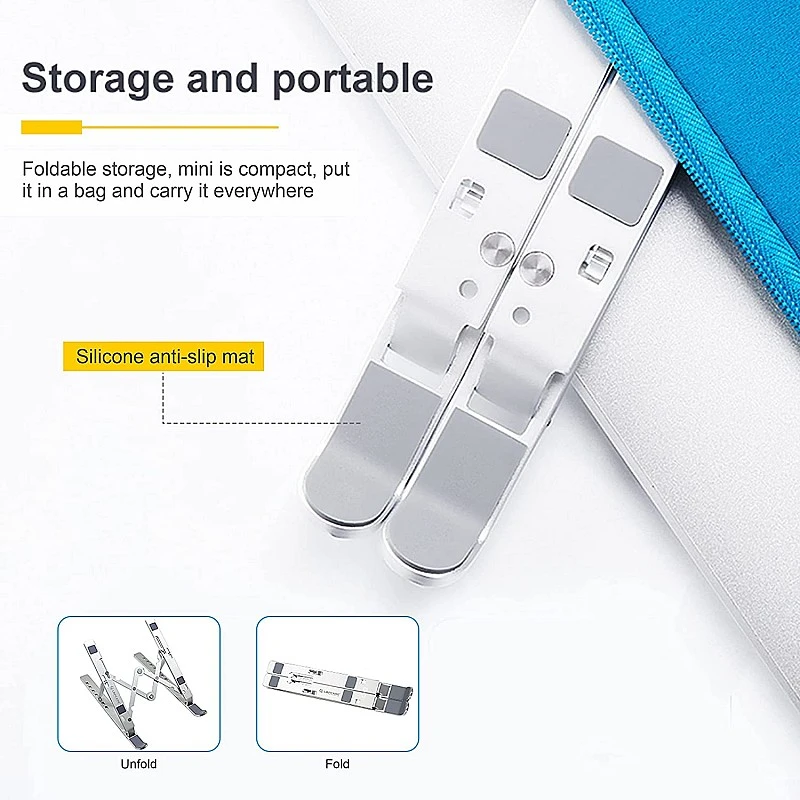 LAPGO - Aluminum Foldable stand with Pouch up to 15.6" Laptop LAPGO - Aluminum Foldable stand with Pouch up to 15.6" Laptop
