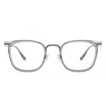 LENSKART BLU | Bluecut & Antiglare Computer Eyeglasses | Gaming Glasses | Grey Full Rim Square Shape | For Men & Women | Medium | LB E13529