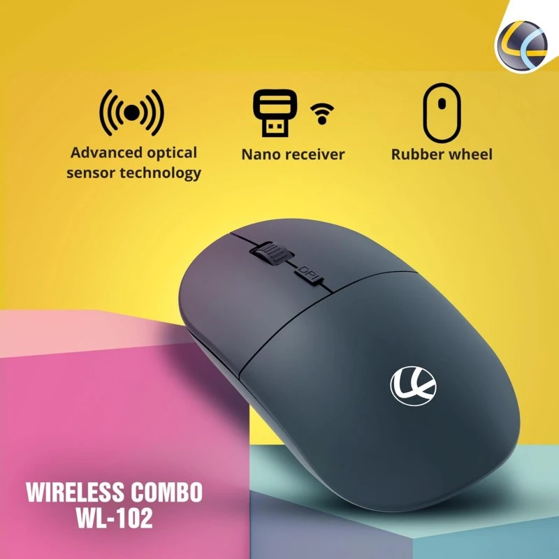 Lapcare WL-102 Wireless Keyboard and High Precision Mouse, 2.4GHz Wireless with Nano Receiver, PC/Laptop-Black Lapcare WL-102 Wireless Keyboard and High Precision Mouse, 2.4GHz Wireless with Nano Receiver, PC/Laptop-Black