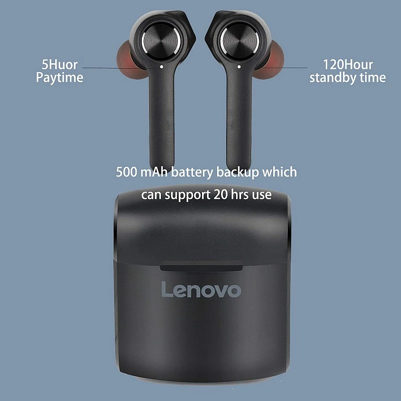 Lenovo HT20 Truly Wireless Bluetooth In Ear Earbuds with Mic (Black) Lenovo HT20 Truly Wireless Bluetooth In Ear Earbuds with Mic (Black)