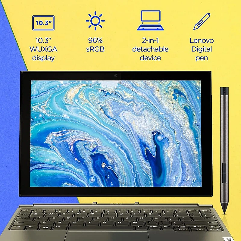 Lenovo Tab Ideapad Duet 3 26.16 cm (10.3 inch, 4 GB, 128 GB, Wi-Fi) with Bluetooth Keyboard and Digital Pen Lenovo Tab Ideapad Duet 3 26.16 cm (10.3 inch, 4 GB, 128 GB, Wi-Fi) with Bluetooth Keyboard and Digital Pen
