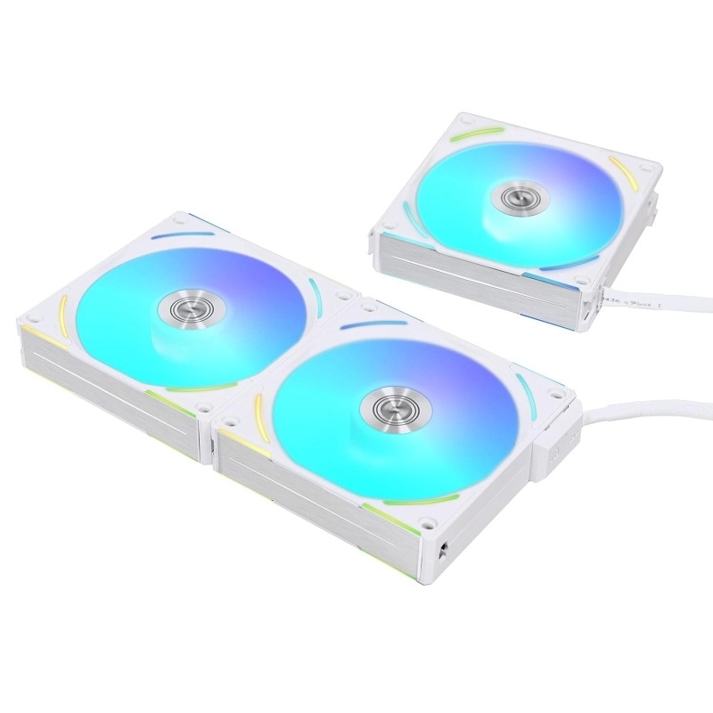 Lian Li UNI Fan AL 120 Triple V2 White ARGB 120mm PWM Case Fan with Controller - G99.12ALV23W.00 Lian Li UNI Fan AL 120 Triple V2 White ARGB 120mm PWM Case Fan with Controller - G99.12ALV23W.00